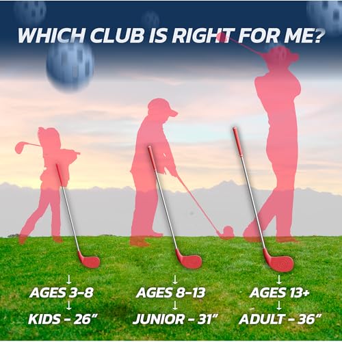 BucketGolf Club - Backyard Outdoor Golf Club with Oversize Club Head to Play BucketGolf, Hit Plastic Or Foam Golf Balls in Grass, Parks, Yards (Right, Adult (13+))
