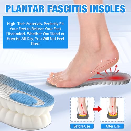 4D Insoles - 4D Cloud Technology Insole - Super Soft, Ultra Comfort Insoles, 4D Sports Shoes Insoles, Acupoint Massage Insole for Foot & Joint Support (10-11, Black)