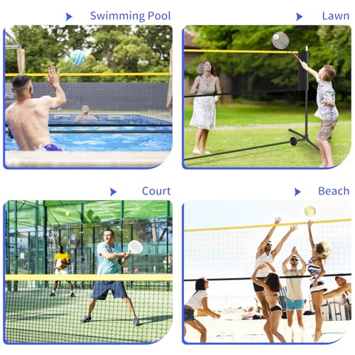 Badminton Pickleball Net, Adjustable Height Portable Badminton Net-2-in-1 Volleyball and Badminton Set, Pickleball Net for Tennis Indoor Outdoor Court
