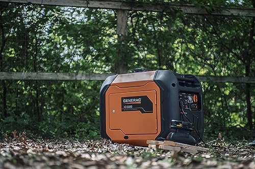 Generac 7127 iQ3500 3,500-Watt Gas-Powered Portable Inverter Generator - Durable, Lightweight Design - Speed Selection for Quiet Performance or Maximum Power - CARB Compliant - Orange/Black