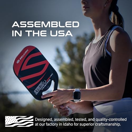 Selkirk Sport Vanguard Power Air Pickleball Paddles | Carbon Fiber Pickleball Paddle | 360 Proto Molding & Flexfoam Perimeter | Designed for Ultimate Power & Control | Epic | Black & Red