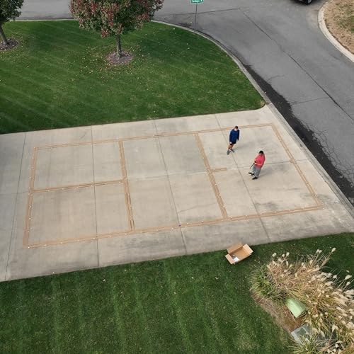 Murray Sporting Goods Premium Pickleball Court Marking Kit | Cardboard Stencil Paint Kit for Driveway, Asphalt or Concrete - Regulation Backyard Pickleball Court Kit