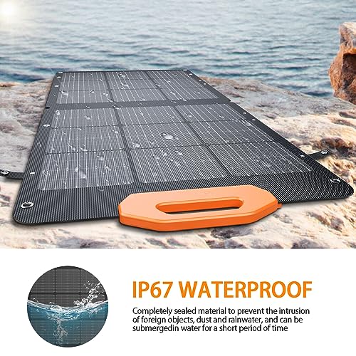 GRECELL 100W Solar Panel, 21.5V Portable Foldable Solar Panel 24% High Efficiency with Fast Charger and Adjustable Kickstand for Power Station, Solar Cell Charger for Outdoor Camping RV Van Travel