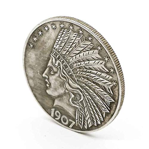 YukaBa MarshLing Antique Liberty Indian Head Ten-Dollars Coin - Great American Commemorative Old Coins- Uncirculated Morgan Dollars-Discover History of US Coins Perfect Quality