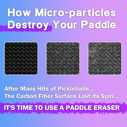 Pickleball Paddle Eraser, 2 Pack Pickleball Paddle Cleaner for Raw Carbon Fiber Paddles Rubber Bar for Fast Residue and Dirt Removal, Pickleball Accessories Eliminates Ball Residue, Dirt, Scratches