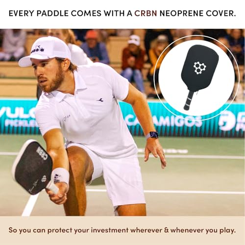 CRBN Pickleball - X Series Thomas Wilson Signature Edition Power Paddle - Carbon Fiber Pickleball Paddle with Foam Injected Edges for Expanded Sweet Spot (1X, 12mm)