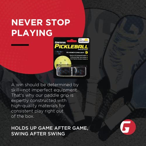 Gamma Honeycomb Cushion Grip for Pickleball Paddles, Moisture-Wicking Pickleball Replacement Grip, Premium Pickleball Equipment for Practice and Games