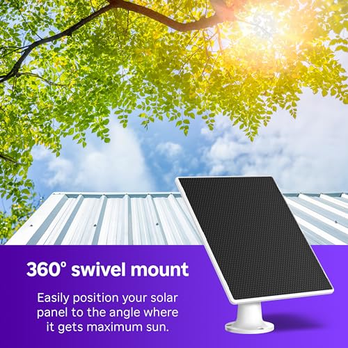 Roku Solar Panel USB-C 2025 for Roku Battery Camera and Battery Plus Only - IP65 Weather Resistant Solar Charger for Driveway, Backyard, & Porch with 360° Swivel Mount - Smart Home