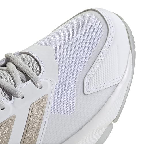 Adidas Womens Courtjam Control 3 Tennis, White/Iron Metallic/Lucid Red, 11.5