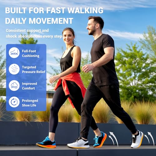 StepTastic Arch Support Running Insoles with Flexible Cushioning, Comfortable Shoe Inserts for Running Shoes, Shock Absorption, Trim-to-Fit for Men & Women (Blue,M9.5-10.5/W10.5-11.5, 1 Pair)
