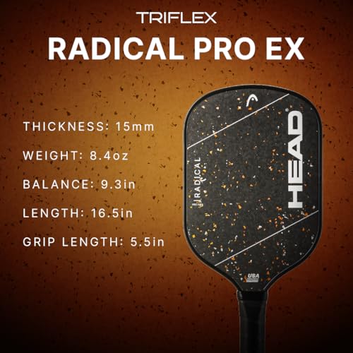 HEAD Radical PRO EX15 2026 Pickleball Paddle - Extended Handle, Triflex Core, Carbon Surface, Advanced Power & Control