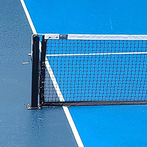 Douglas Premier Pickleball & Junior Tennis Posts – Surface Mount Kit – 3", Square, Internal Wind, Black - Optional Pipe Anchor