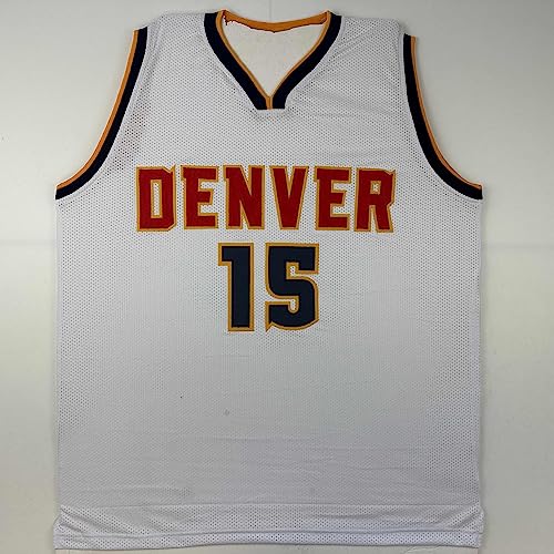 Facsimile Autographed Nikola Jokic Denver White Reprint Laser Auto Basketball Jersey Size Men's XL