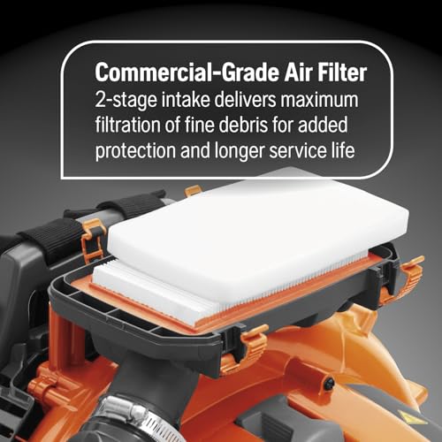 Husqvarna 580BTS Gas Backpack Leaf Blower, 75.6-cc 4.59-HP 2-Cycle Gas Leaf Blower, 1000-CFM, 47-N, 220-MPH Superior Blowing Capacity and Ergonomic, Ventilated Harness