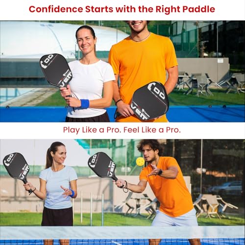 Toovem Pro Pickleball Paddle – Carbon Fiber Pickleball Paddle with T700 Layers & Polypropylene Core, Lightweight Professional Pickle Ball Racket for Power & Control, Whole Set with 2 Balls & Bag