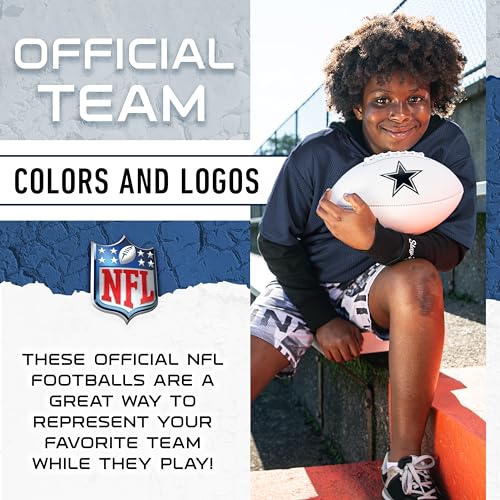 Franklin Sports NFL Dallas Cowboys Autograph Football - Official Size White Panel Souvenir Football for Autographs + Signatures - NFL Team Fan Shop Memorabilia Ball for Display