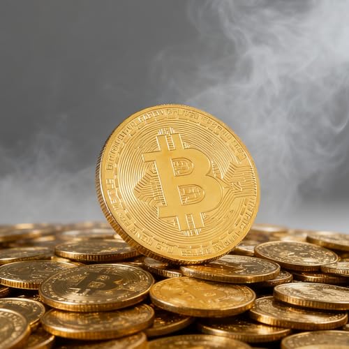 6PCS Gold Plated Bitcoin Coins – Physical BTC Cryptocurrency Collectible, 40mm Commemorative Souvenir Coins with Clear Protective Case, Gifts for Crypto Enthusiasts & Coin Collectors