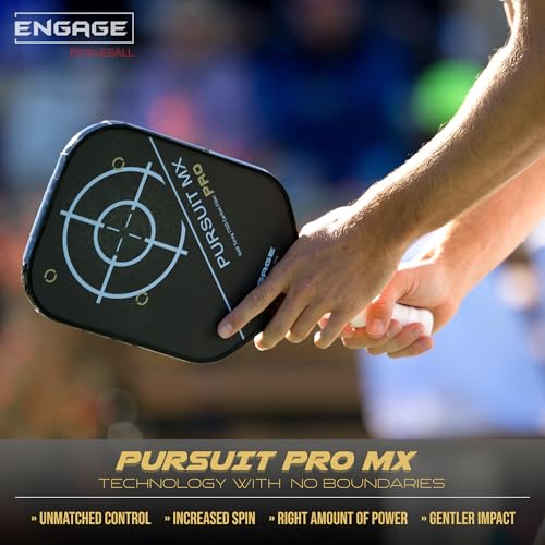Engage Pursuit Pro MX Pickleball Paddle – Elongated Shape, Carbon Fiber Face, 13mm Control Pro “Black” Core (Deep Magenta, Standard (7.9-8.3oz))
