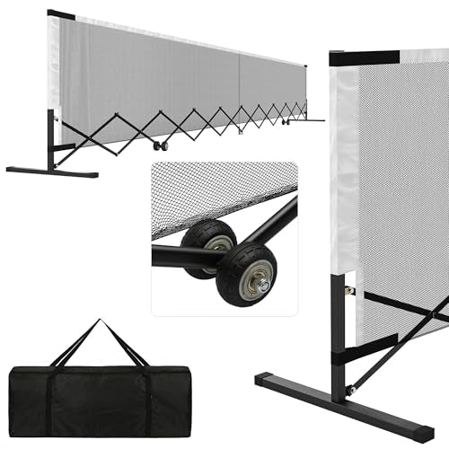 Inracity Retractable Pickleball Net with Wheels, Portable Pickleball Net Indoor/Outdoor with Heavy-Duty Metal Frame, Free Assembly, 22FT Pickle Ball Nets with Carry Bag for Driveway Backyards Garages
