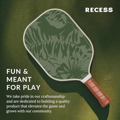 Recess Premium Pickleball Paddle, Zuma - Strong & Durable Fiberglass Surface, Lightweight, Honeycomb Core & Comfort Grip Handles - Tournament or Casual Play, USAPA Approved