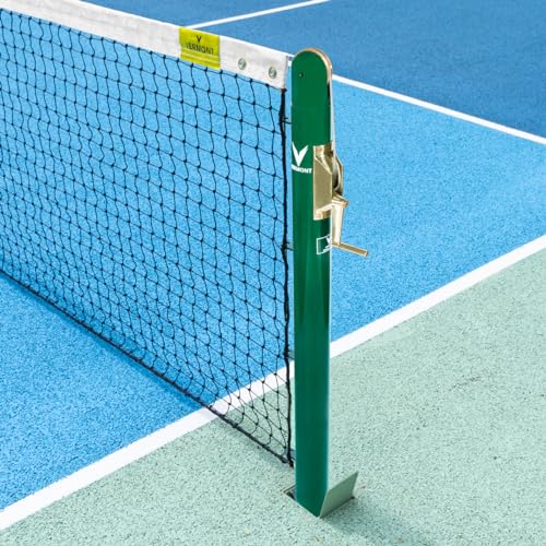 Vermont Pickleball Posts [Regulation Size] - Round or Square Posts, Optional Ground Sockets | Green, Black or Blue | for Hard or Grass Surfaces | Posts ONLY (Round, Green, Without Ground Sockets)