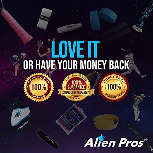 ALIEN PROS Pickleball Overgrip (4-Pack) with Ridges for Better Grip Control - Precut and Dry Feel Pickleball Grip Tape - Non-Slip Pickleball Paddle Grip Tape for High Performance (Ridged Dry, Blue)
