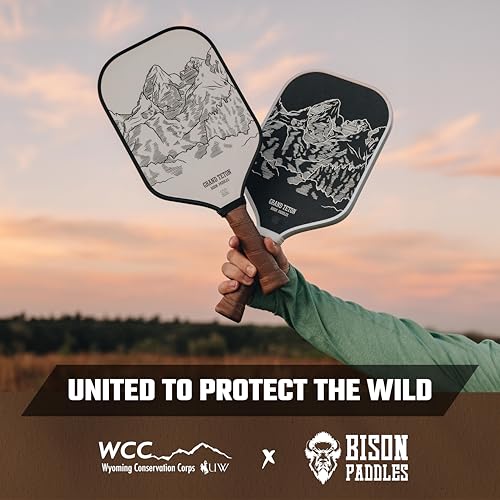 Bison Paddles: Carbon Fiber Pickleball Paddle Set of 2 - National Parks Edition | Durable Unibody Construction | Textured Carbon Fiber Surface | Every Purchase Helps Fund National Parks