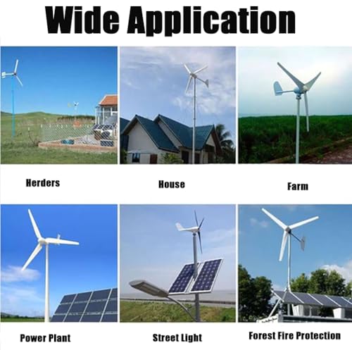 FLTXNY POWER 800W Wind Turbine 5 Blades 12V / 24V / 48V with MPPT Charge Controller for Home Boat Farm (24, Volts)