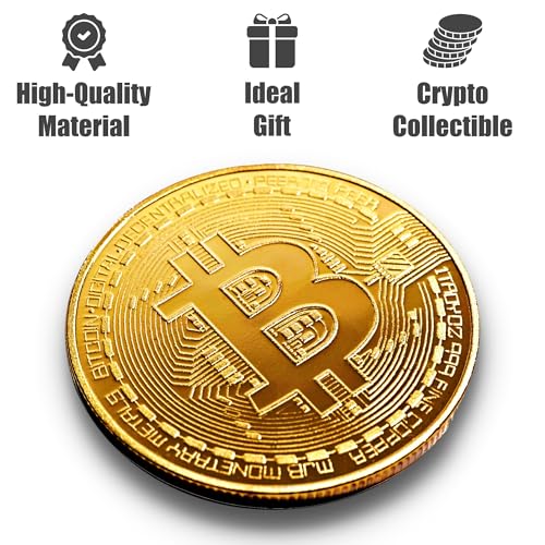 Collector's Edition Bitcoin Coin - Commemorative Cryptocurrency Collectible in Protective Acrylic Display Case - Perfect for Crypto Enthusiasts, Coin Collectors, and Gifts