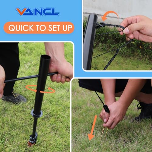 VANCL Socket Ball Stop Net with Posts - 1.75 Inch Barrier Net for Tennis, Volleyball, Pickleball