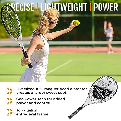 HEAD Geo Speed Adult Tennis Racquet - 27” Lightweight Pre-Strung Tennis Racket, 4 3/8” Grip - Power and Speed for Beginners & Intermediate Players