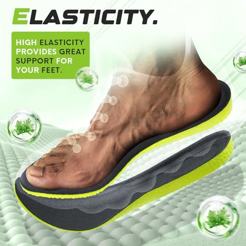 Eimocs 2 Pairs Comfort Insoles for Men/Women, Memory Foam Inserts, Prevent Foot Odor, Providing Great Shock Absorption and Cushioning for Feet Relief，Steppers Insoles