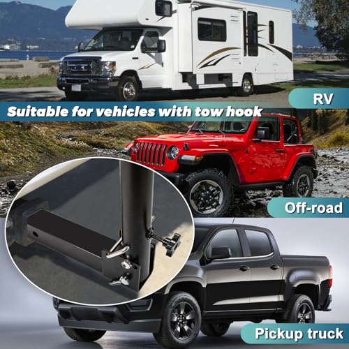 Starlink Mini Pole Mount, Starlink Mini Trailer Hitch Mount Kit, Fits 2 In Square Receiver Tube Opening, with Adjustable Starlink Mini Pipe Adapter/Stainless Steel Removable Mast,Starlink Mounting Kit