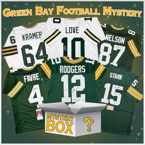 Autographed/Signed Green Bay Football Jersey Mystery Box with PSA JSA or Beckett COA