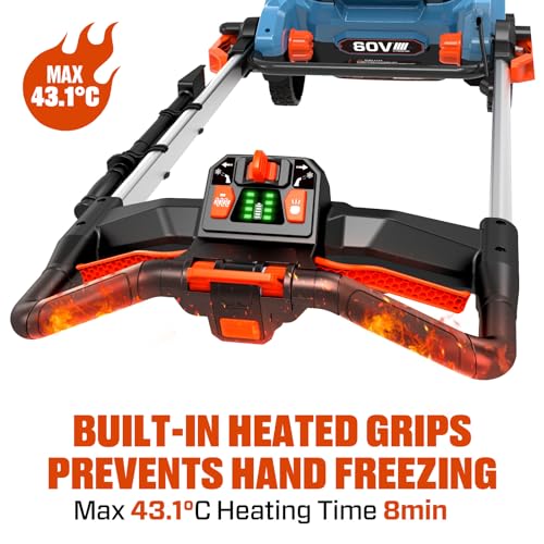 SENIX 60V 21" Auger-propelled Cordless Snow Blower, Steel Auger, 3500W Brushless Motor, Heated Handle,13" Depth, 45FT Throw Distance, LED Lights, 16000mAh Batteries & Dual Port Charger,1200lbs/min