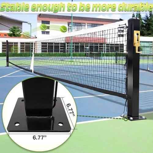 Pro Pickleball Court Net System, Pickle Ball Net Set,Regulation Net 22 FT with 2 Heavy Duty Steel Pickleball Posts, Premium-Grade Brass Winder,Surface Mount Ideal for Indoor or Outdoor Use