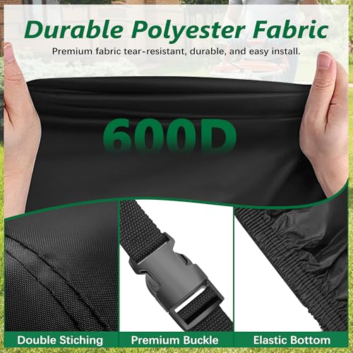 Himal Outdoors Zero Turn Mower Cover, Heavy Duty 600D Polyester Oxford, UV Protection Universal Fit with Drawstring & Cover Storage Bag, Mower Protector for Decks Up to 60"