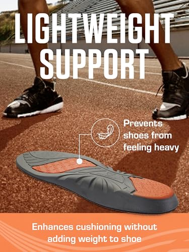 SOFSOLE ATHLETE Performance Men's Insoles - PU Foam & Gel Inserts - Heel-to-Toe Cushioning, Support, & Moisture Control, - Lightweight Comfort & Stability - Ideal for Runners, Walkers, Athletes