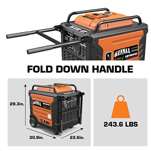 GENMAX Portable Generator, 9000W Super QuietDual Fuel Portable Engine with Parallel Capability, Remote/Electric Start, Ideal for Home backup power.EPA Compliant (GM9000iED)