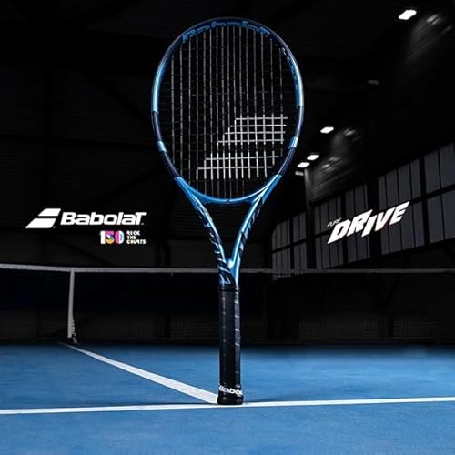Babolat Pure Drive 11th Gen Tennis Racquet (4 1/2" Grip) Strung with White Syn Gut at Mid-Range Tension