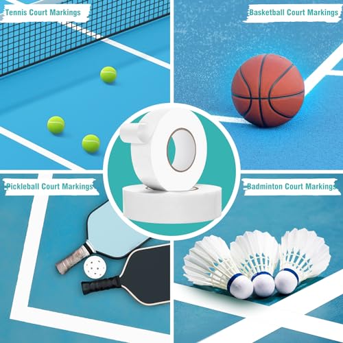 HolderProf Pickleball Tape for Outdoor Court, 2in x 300FT Temporary Pickleball Court Lines, Court Marking Kit for Pickleball, Basketball, Badminton