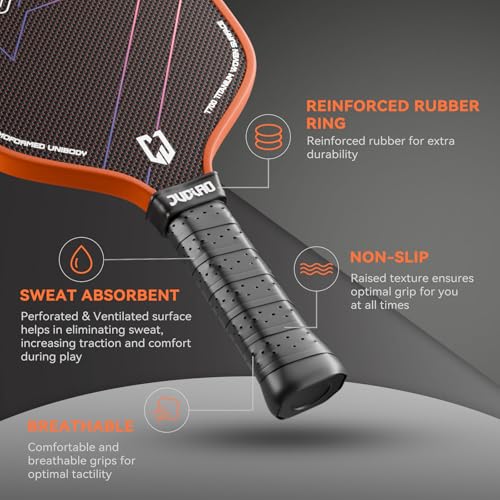JUCIAO Pickleball Paddles,T700 Carbon Fiber Surface Pickle Ball Racket, Honeycomb Core,USAPA Approved Pickle Ball Paddle for Beginners & Intermediate Players