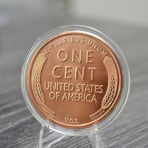 Lincoln Wheat Cent 1909 S VDB Design 1 oz Pure .999 Copper Round Collectible Jumbo 39mm Coin in Capsule - COA by Heavenly Metals