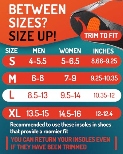 CRUVHEAL Sport Shock Absorbing Insoles - Basketball Athletic Shoe Cushioning Inserts Men Women - Ideal for Active Sports Running Training - Neutral Arch for Sneakers Shoes, L