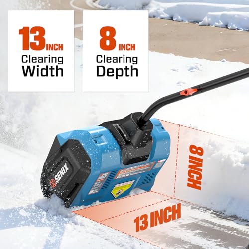 SENIX Corded Snow Shovel, 13 Inch Electric Snow Blower with 26ft Max Throwing Distance, Plows 480lbs/min, Removes Snow from Driveway, Sidewalk, Steps, Patio & Decks