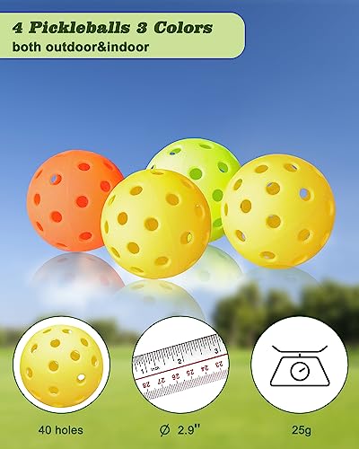 NQV Pickleball Set with Net - 10FT Half Court Size Net+2 Wood Paddles+4 Balls+1 Bag, Pickleball Kit Portable Outdoor Driveway Indoor for Adults Kids Family Beginners