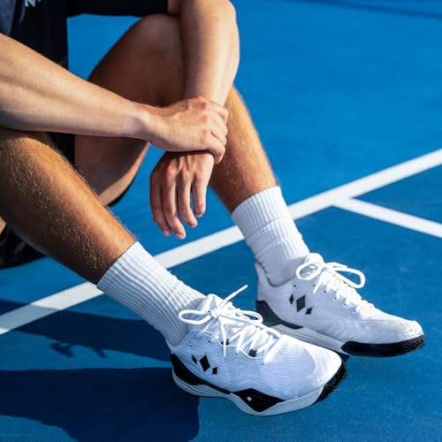 Diadem Court Burst | Men's Pickleball & Tennis Shoes for Stability, Speed, Performance & Comfort, White and Black, US Size M9.5/W11