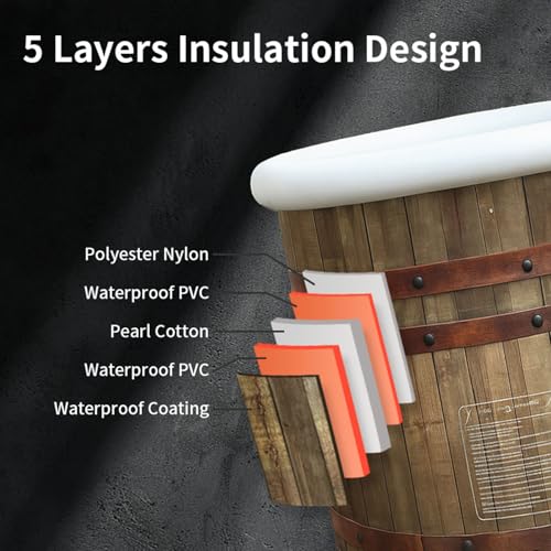 B&Y XL Ice Bath Tub, Adult 100 Gal Cold Plunge Bathtub, 80cm Ø Portable Cold Tub for Athlete, Freestanding Spa Tub for Cold Water Therapy