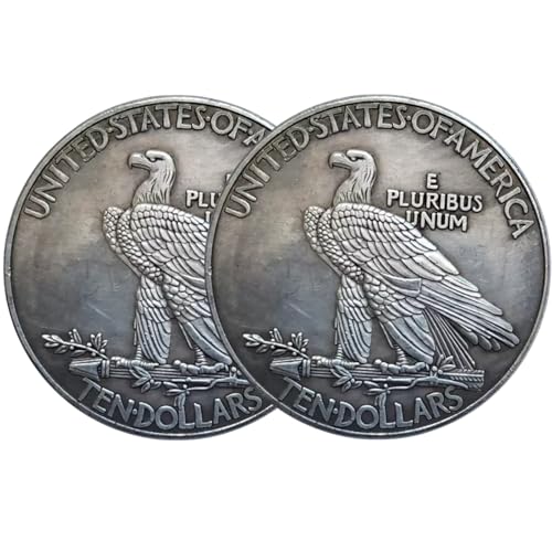 2PCS Decorative Commemorative Coin Replica – Indian Head Style Design, Silver-Plated Brass, Non-Monetary Display Token for Home & Office Decor