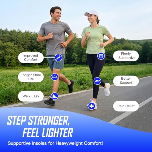 2026 Heavy Duty Support Pain Relief Orthotics - 250+ lbs Plantar Fasciitis High Arch Support Insoles for Men Women, Flat Feet Orthotic Insert, Work Boot Shoe Insole, Absorb Shock with Every Step